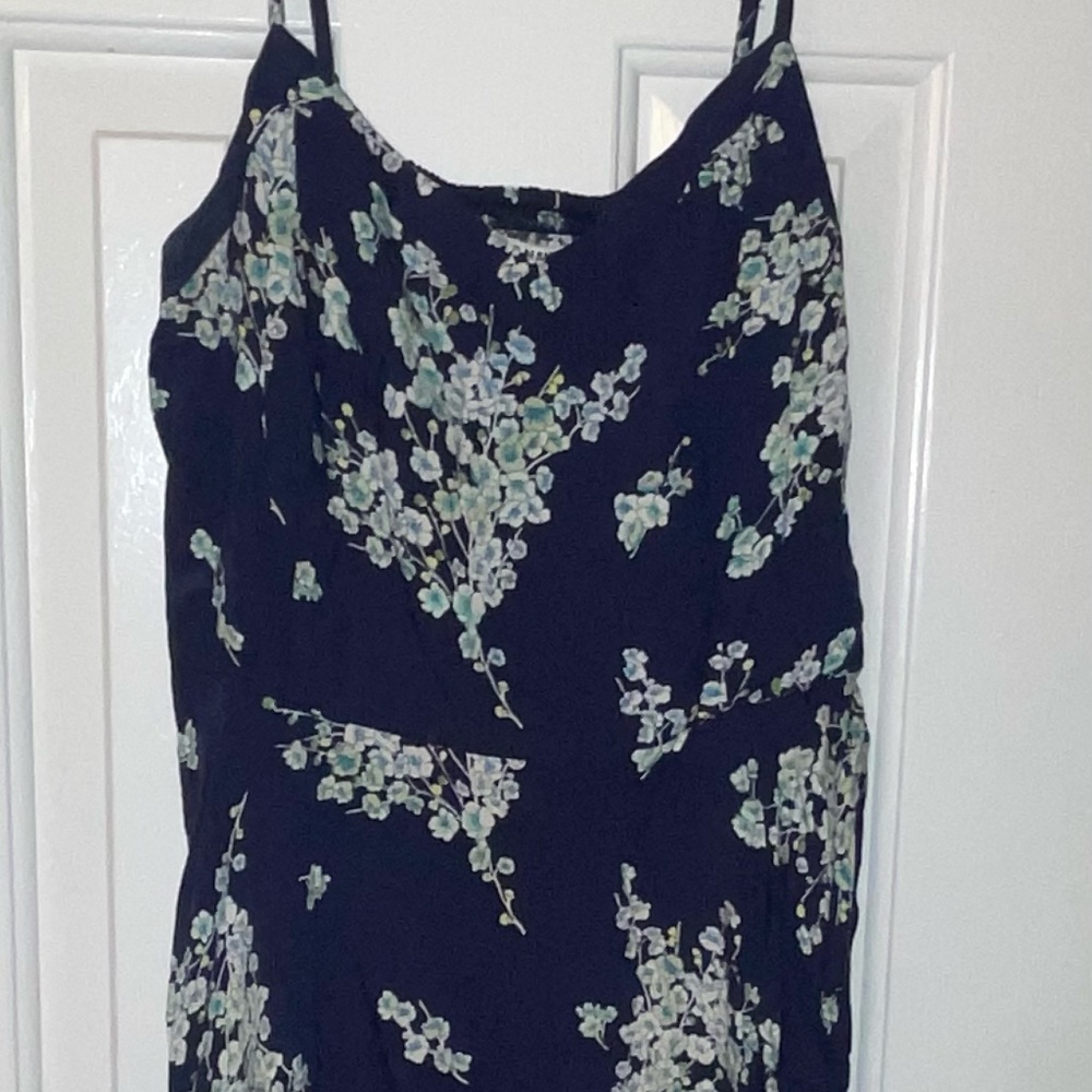 Spaghetti Strap Floral Navy Blue summer dress
